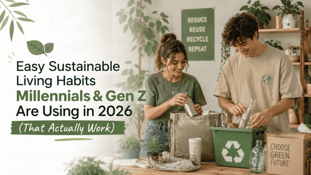 Easy Sustainable Living Habits Millennials & Gen Z Are Using in 2026 (That Actually Work)